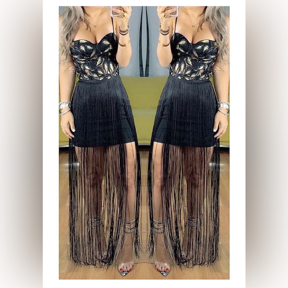 Gold & Black Dress